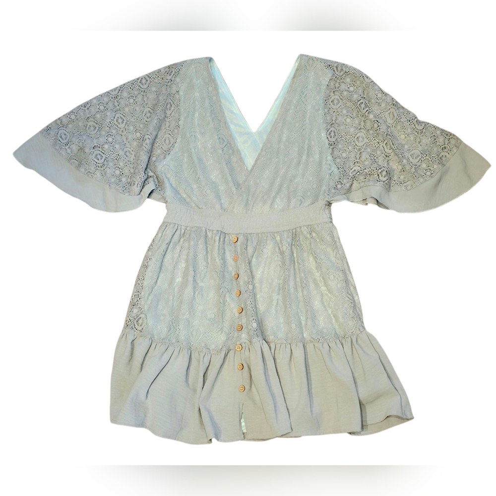 Womens Seagrass Lace Romper Batwing Sleeves - No Tag - Small